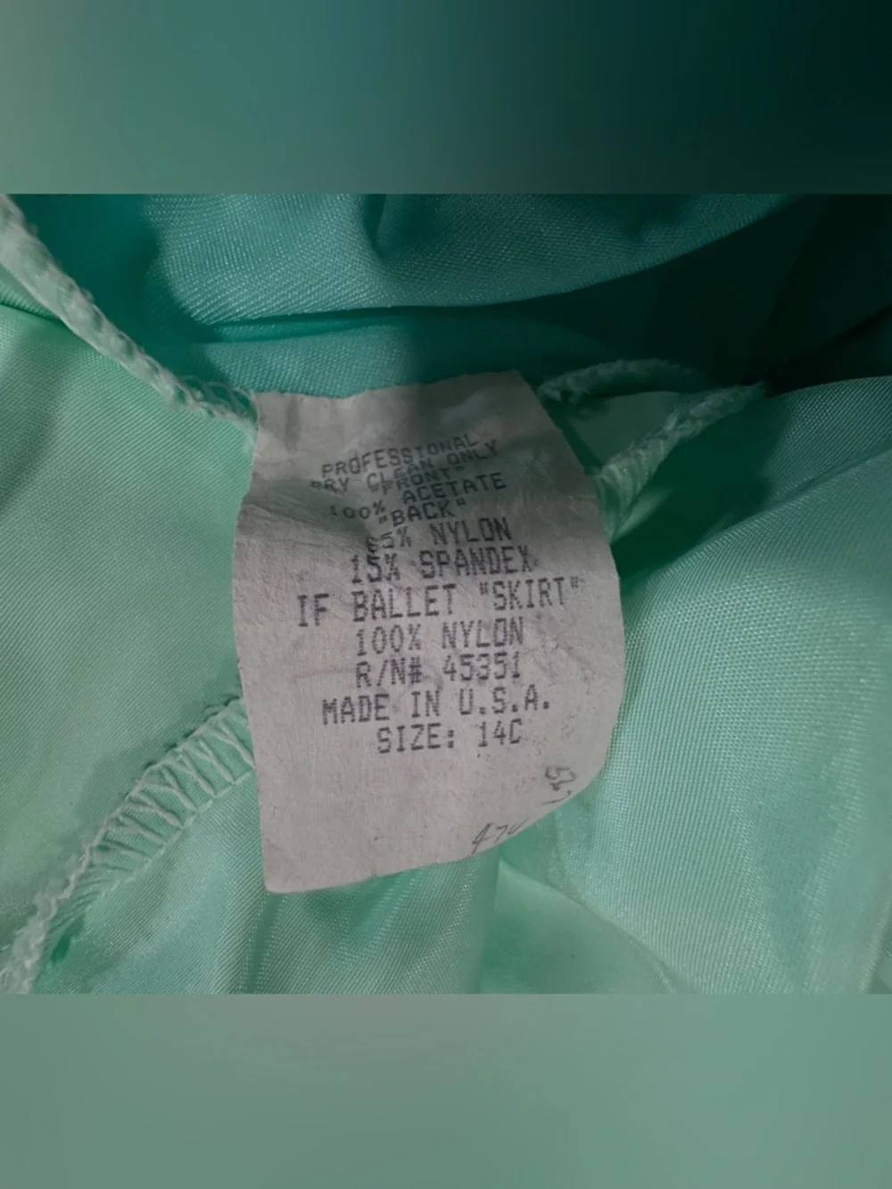 Vintage Curtain Call Costumes Girls 14C Mint Lace Ballet Tutu Fairy